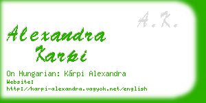 alexandra karpi business card