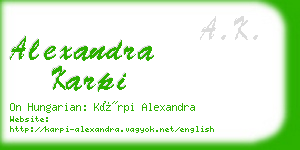 alexandra karpi business card